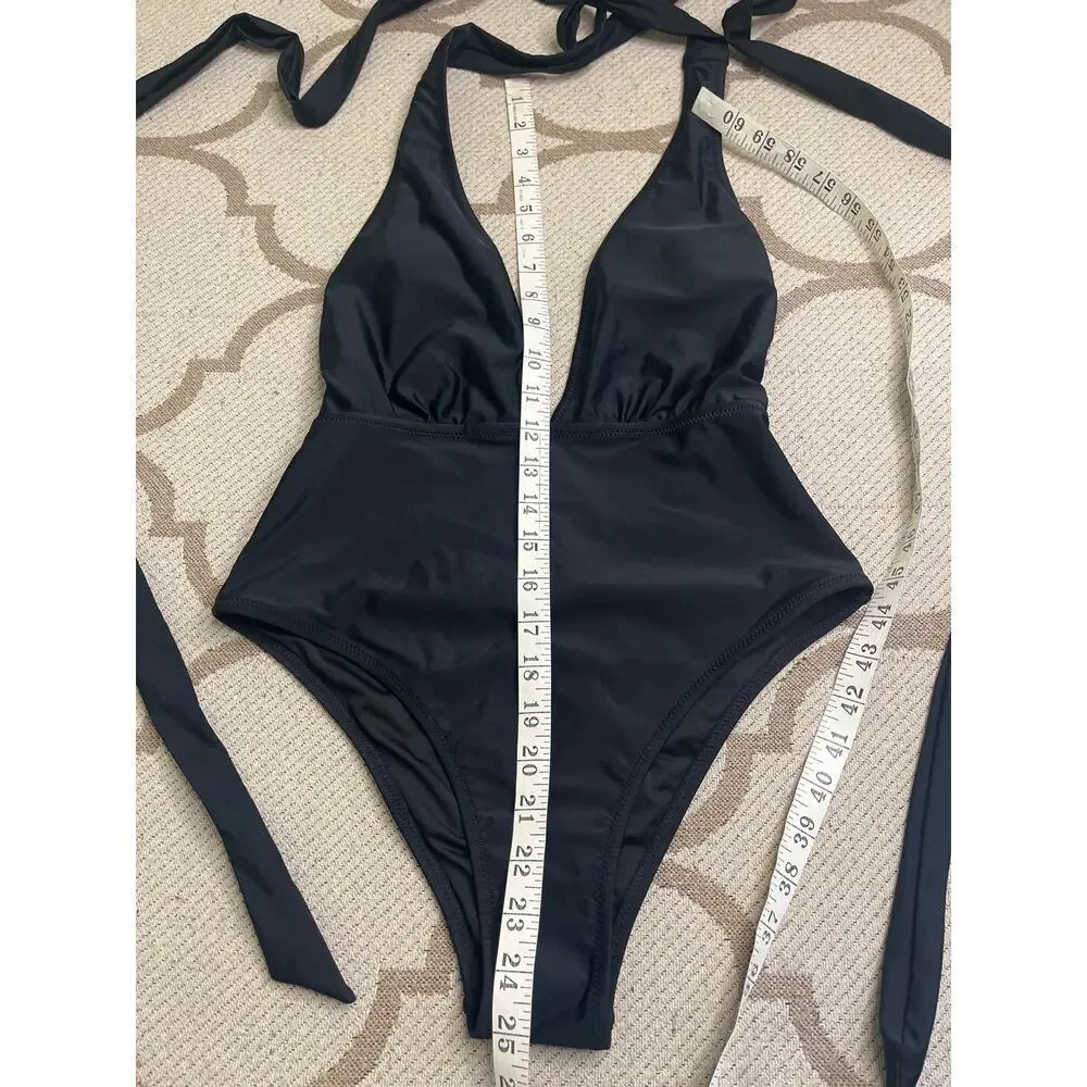 Cupshe One Piece Swimsuit Sexy Deep V Neck Wrap Tie Cross Back, Size XS, NWT